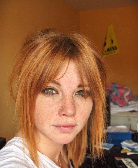Green eyes red hair